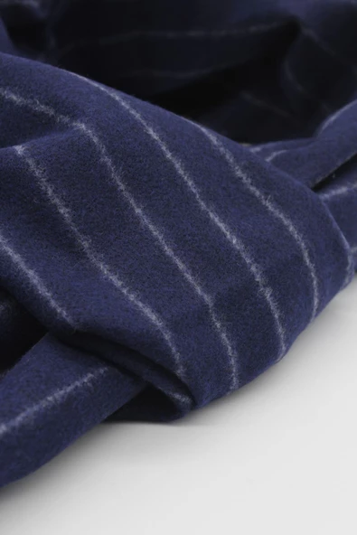 Koyu Lacivert Desenli Kaşkol 1067245105_200 - Resim 2