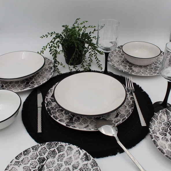 Snake 48 Parça Yemek Takımı Siyah - 4