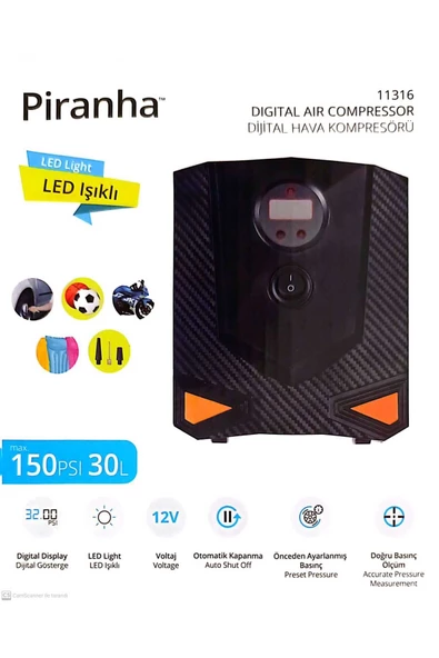 Piranha  11316 Dijital Hava Kompresörü
