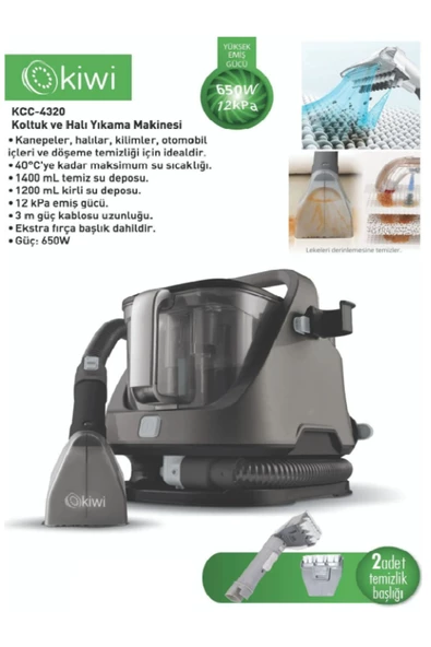 Kiwi  Kcc-4320 Koltuk Ve Halı Yıkama Makinesi Siyah