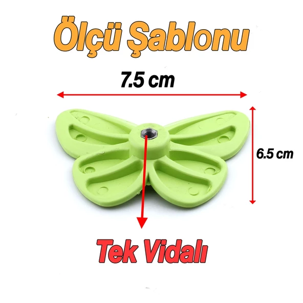 Plastik Kulp Yeşil Mobilya Çoçuk Odası Kız Erkek Dolap Kapak Kulpu Dekoratif Çekmece Kulbu 5 ADET - 5