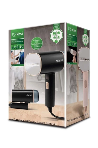 Kiwi  Ksı-645 Katlanabilir Portatif Kırışık Giderici Siyah - Resim 4