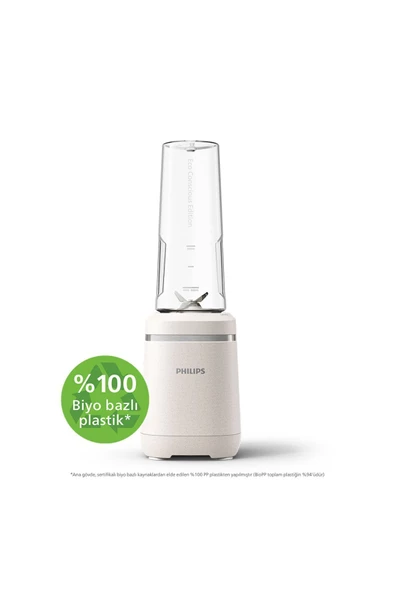 Philips Çevre Dostu Mutfak Serisi Smoothie Blender, 0.6L Kapasite, 350W, Krem, HR2500/00