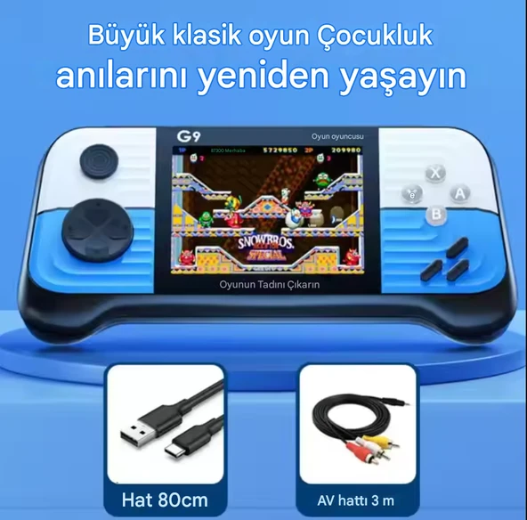 G9 3.0 İnç Yüksek Çözünürlüklü Ekran Oyun Konsolu Rocker Retro Hit Renk PSP Oyun Konsolu - 2