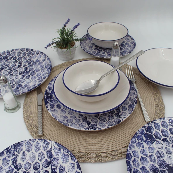 Snake 48 Parça Yemek Takımı Mavi - 3