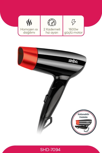 Sinbo  SHD-7097 Seyahat Tipi Saç Kurutma Makinesi