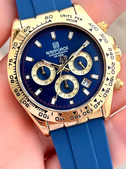 Naviforce Silikon Kordon İç Fonksiyonları Aktif 3 Atm Suya Dayanıklı Erkek Kol Saati E.N8054.LS - Resim 4