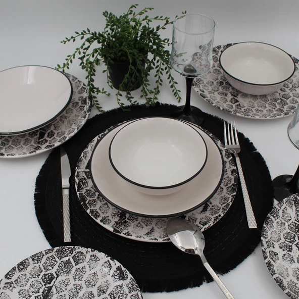 Snake 8 Parça Yemek Takımı Siyah - 3