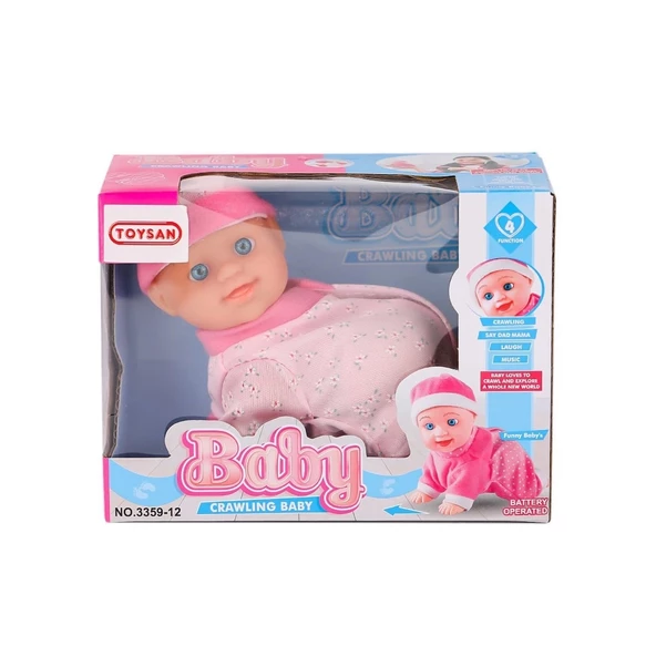 3359-12 Emekleyen Sesli Bebek -Toysan Oyuncak