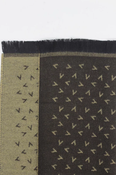 Koyu Kahverengi Desenli Kaşkol 1067245101 - Resim 4