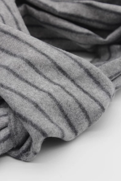 Gri Desenli Kaşkol 1067245105_100 - Resim 3