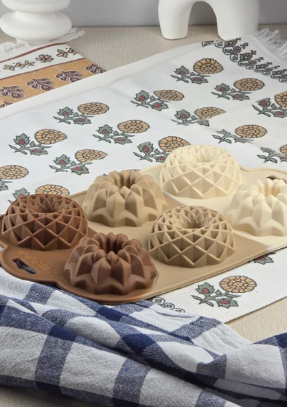 Silikon Kek Kalıbı - Origami 6lı Kurabiye Kalıbı - Isıya Dayanıklı - 3