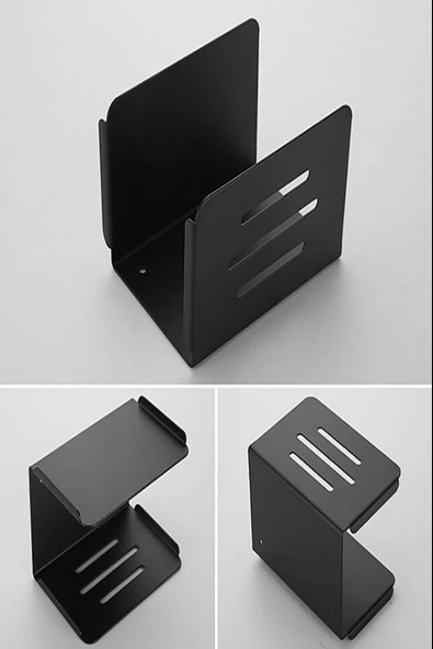 Siyah Metal Çok Fonksiyonlu El Sabunluğu, Sabunluk Standı Siyah - 3