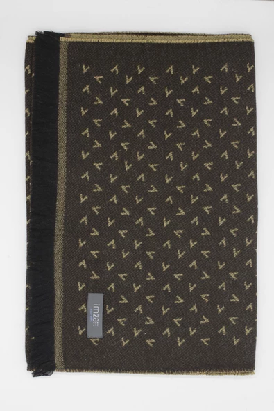 Koyu Kahverengi Desenli Kaşkol 1067245101 - Resim 3