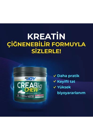 Creabig CHEW Vişne Aromalı Çiğnenebilir Kreatin Tablet 120 adet 30 Servis - 3