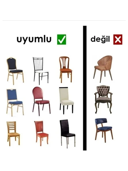 MANDAŞ Jakarli Sandalye Örtüsü Damarlı Desen ( 6 adet )KREM - 3