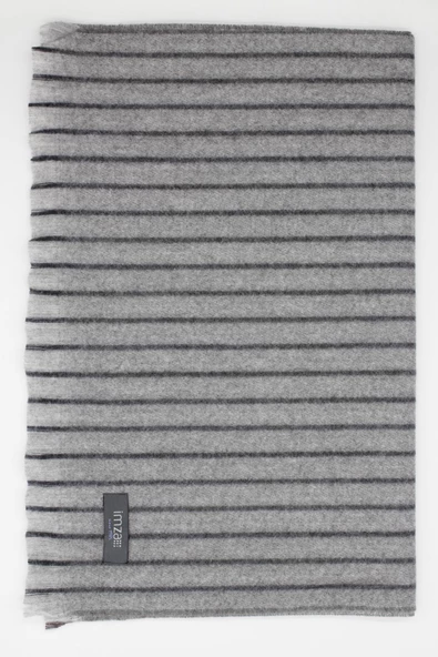 Gri Desenli Kaşkol 1067245105_100 - Resim 2