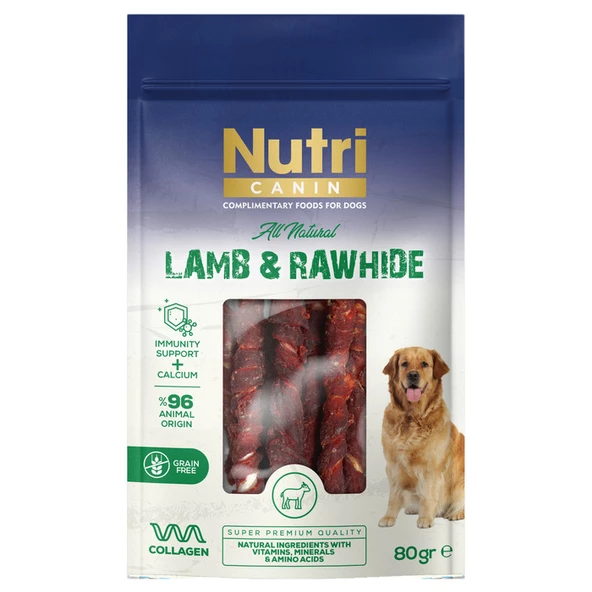 Nutri Canin  Lamb & Rawhide Kuzu Etli Burgu Kemik 80 Gr