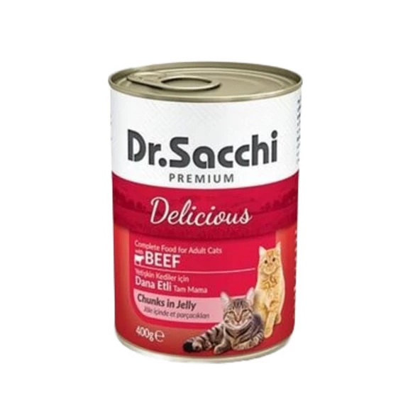 Dr. Sacchi  Dr.Sacchi Konserve Kedi Sığır Etli 400gr