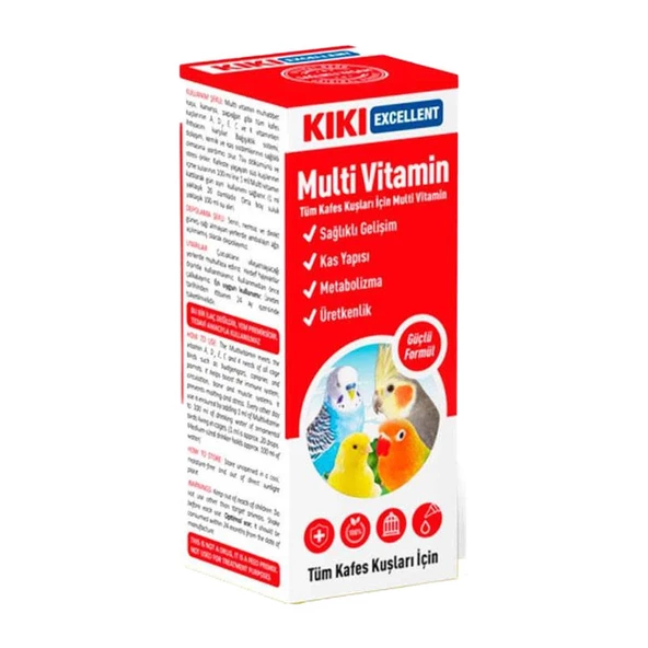 Kiki  Multi Vitamin Tüm Kafes Kuşları İçin 25 Ml