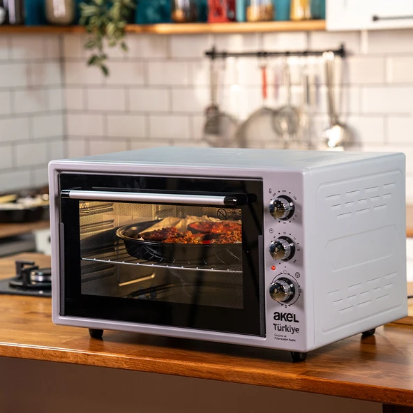 Akel Lambalı, Termostatlı, Çift Tepsili 50 Litre Midi Fırın Af950l