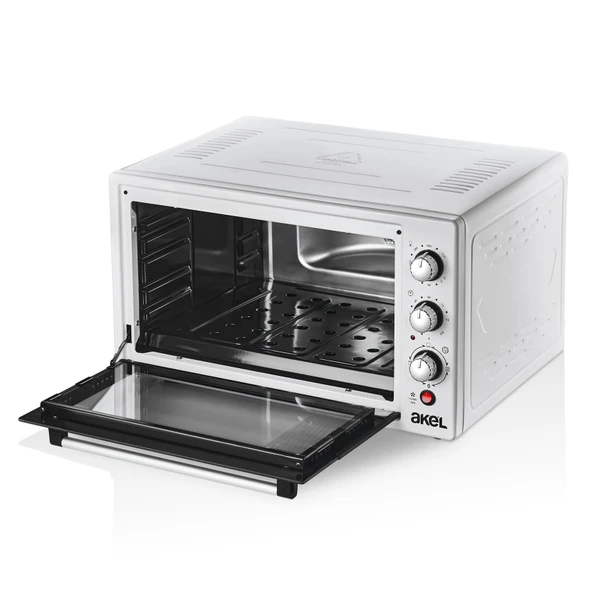 Akel Emaye, Lambalı, Turbo Fanlı, Çift Camlı, Termostatlı, Çift Tepsili 50 Litre Midi Fırın Af955elf - 2