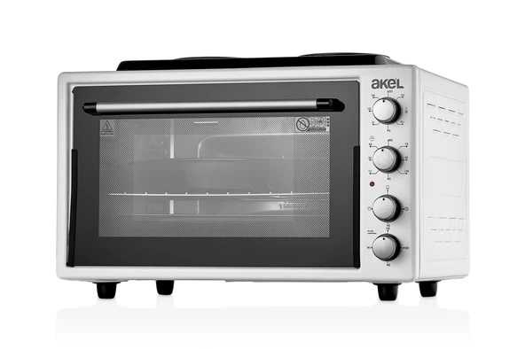 Akel Lambalı, Termostatlı, Çift Tepsili, Çift Ocaklı 50 Litre Midi Fırın Af952