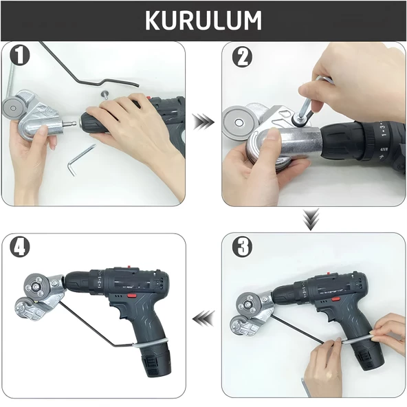 Matkap Uyumlu Metal Plaka Sac Kesme Kesim Aparatı - 2