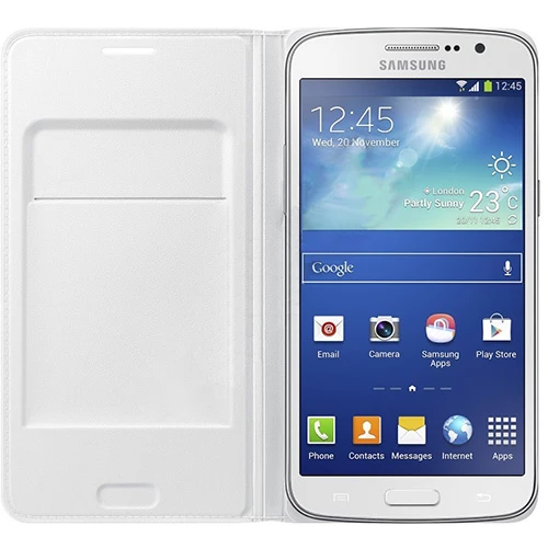 Samsung G7100 Galaxy Grand 2 Flip Wallet Orjinal Kılıf - Beyaz EF-WG710BWEGWW - Resim 3