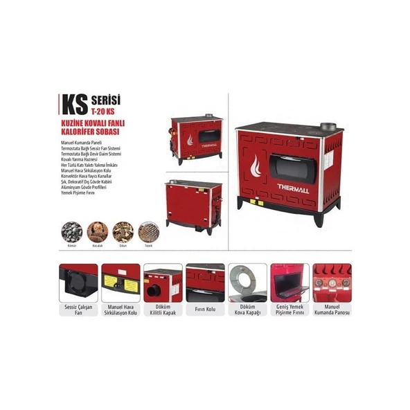 Thermall T-20 Lora Kuzine Kovalı Fanlı Kat Kalorifer Sobas - 4