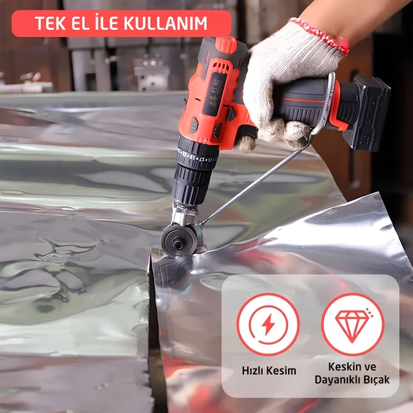 Matkap Uyumlu Metal Plaka Sac Kesme Kesim Aparatı - 3