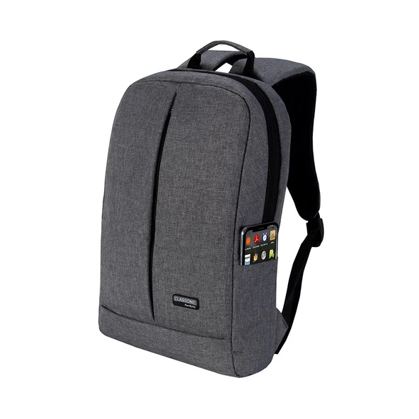 Classone BP-Z204-WL600 Mouse -15.6" Su Geçirmez Kumaş Laptop ,notebook Sırt Çantası Gri+Kablosuz Mou - 3