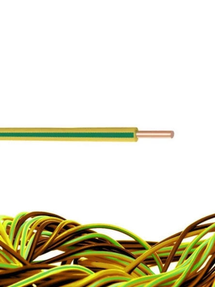 1,5MM NYA Öznur Kablo (SARI-YEŞİL) H07V-U Metre Seçenekli ürün görseli 1