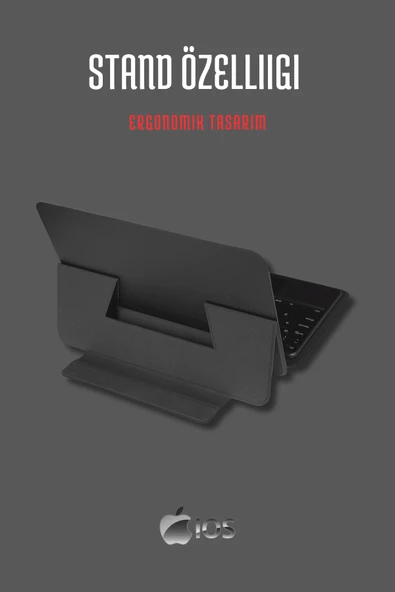 iPad Pro 11 2024 Uyumlu Fuchsia Touch Padli Bluetoothlu Klavyeli Standlı Tablet Kılıfı - Resim 4