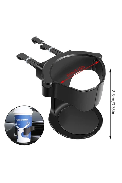 Araç İçi Havalandırma Izgarası Şişe ve Bardak Tutucu Siyah ONP820 - 6