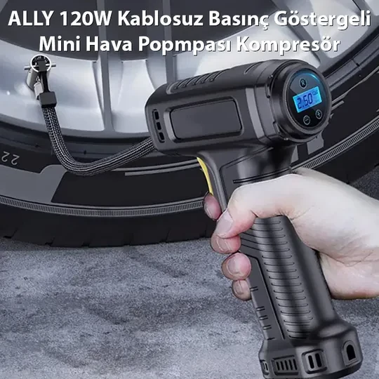 120W Kablosuz Basınç Göstergeli Mini Hava Popmpası KompresörST-5007C - 2