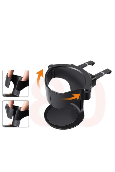 Araç İçi Havalandırma Izgarası Şişe ve Bardak Tutucu Siyah ONP820 - 3