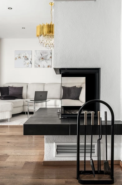 AVONNI AV-1706-S55 Sarı Kaplama Modern Avize, E27, Metal, Cam, Kristal, 55cm - 3