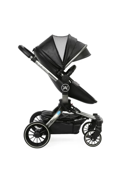 Spin 360 Derece Dönebilen Bebek Arabası Siyah gri Kasa - 7
