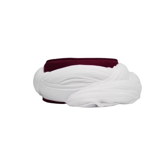 Taylasanlı Sarık-Beyaz Kumaş-Bordo Takke-Çapraz Sarım-Nali Şerif-7 metre - 3