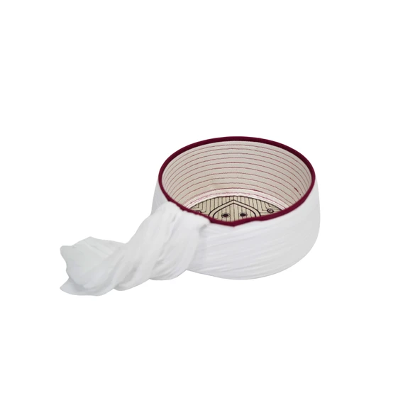 Taylasanlı Sarık-Beyaz Kumaş-Bordo Takke-Düz Sarım-Nali Şerif-5 metre - 4