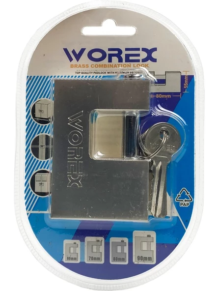 Worex Kayar Milli Asma Kilit 70 MM Yatay KM70 - Resim 2