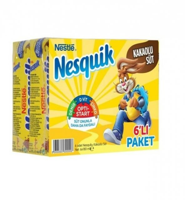 Nestle Nesquik Kakaolu Süt 180 ml 6 Lı
