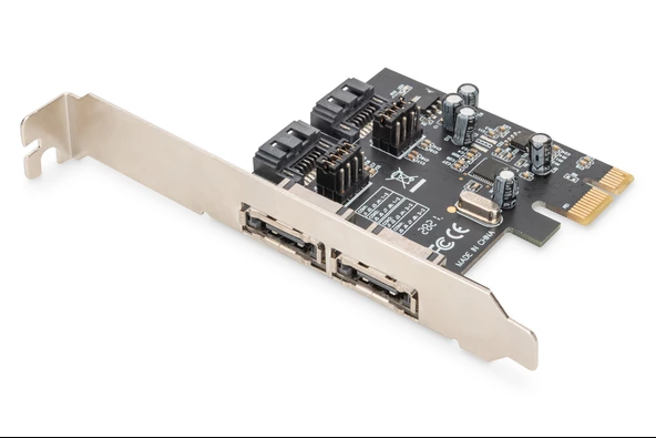 Digitus 2-port SATA III PCI Express Kartı<br>Digitus SATA III PCI Express Card, 2-port, int: 4 x SATA/ex: 2 x eSATA