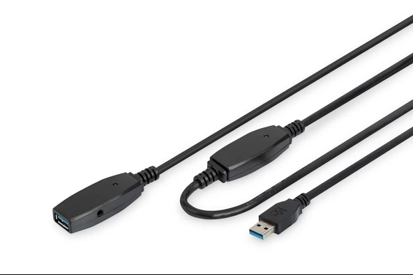 Digitus USB 3.0 USB Repeater / Uzatma Kablosu, 15 metre<br>Digitus Active USB 3.0 extension cable, 15 m