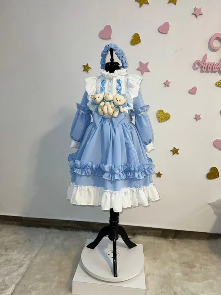 Goldilocks ve üç ayı kostümü, Goldilocks kostümü, Prenses kostümü, Cadılar Bayramı kostümü, Goldilocks temalı. - Resim 6