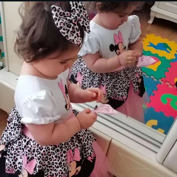 Minnie Mouse Elbise, Kız çocuk Tüllü Elbise, Mickey Mouse Kız Çocuk ELbise - Resim 2