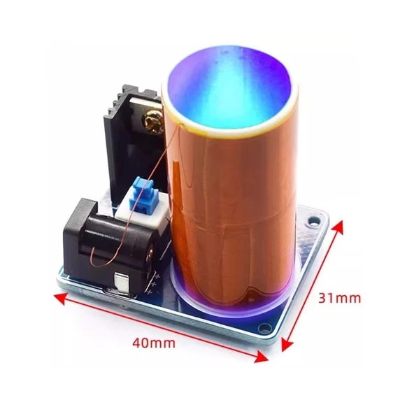 Mini Tesla Bobin Kit Demonte Modül Kablosuz Enerji İletimi BD243 DC 9 / 12V Temassız Elektrik - Resim 8