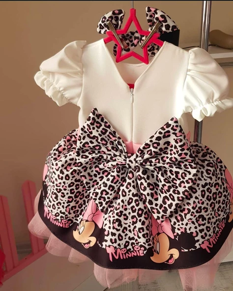 Minnie Mouse Elbise, Kız çocuk Tüllü Elbise, Mickey Mouse Kız Çocuk ELbise - Resim 8