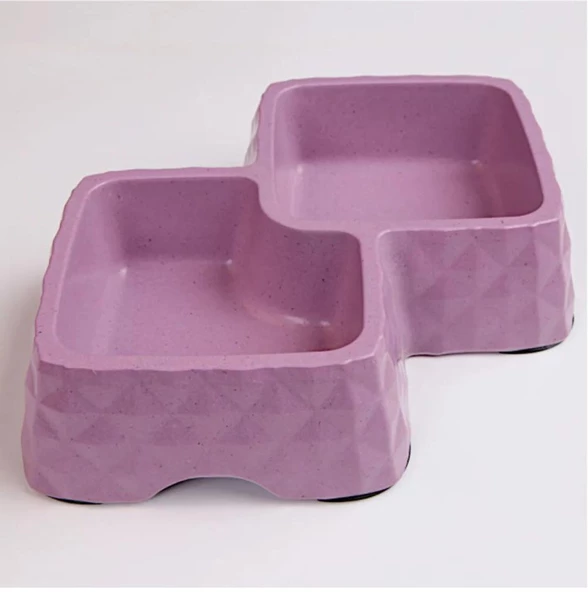 Bobo Bambu İkili Mama ve Su Kabı BO-3165  360ml+430ml Mor - 2